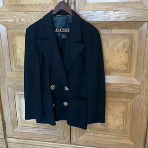 Escada mint condition vintage black cashmere wool blazer jacket size 36